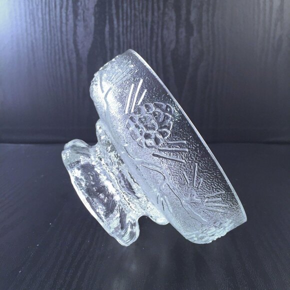 2 Tiara Ponderosa Pine Individual Salad Bowls Footed Pine Cones Indiana Glass In - Picture 7 of 10